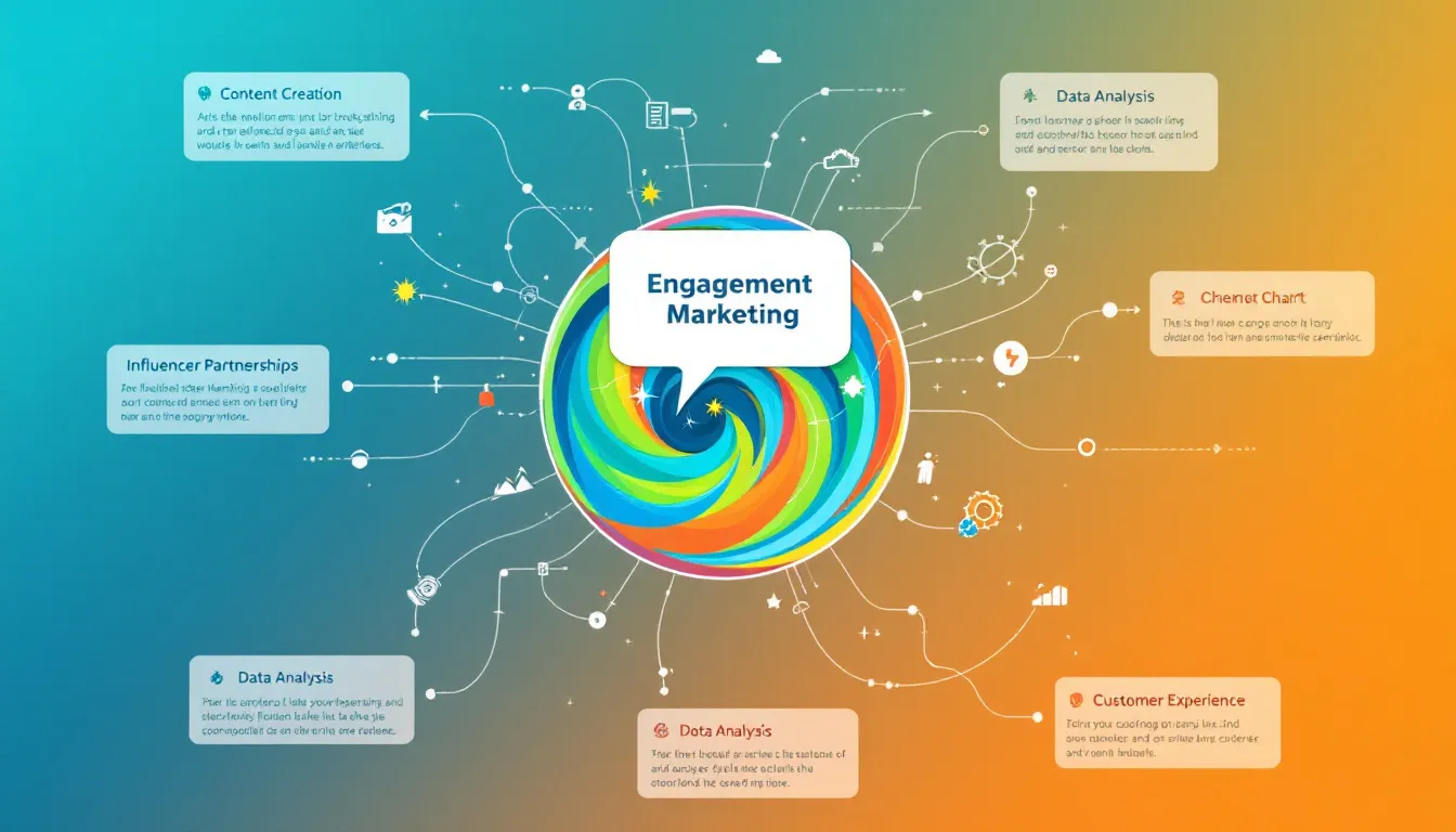 A diagram highlighting the key components of an effective engagement marketing strategy.